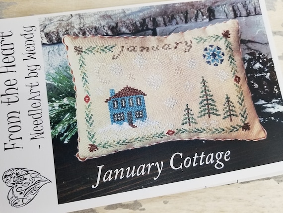 January Cottage...From the Heart--NeedleArt by Wendy...cross stitch pattern