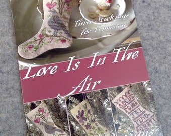 Love is in the Air, 3 Stockings for February, by Blackbird Designs...cross-stitch design