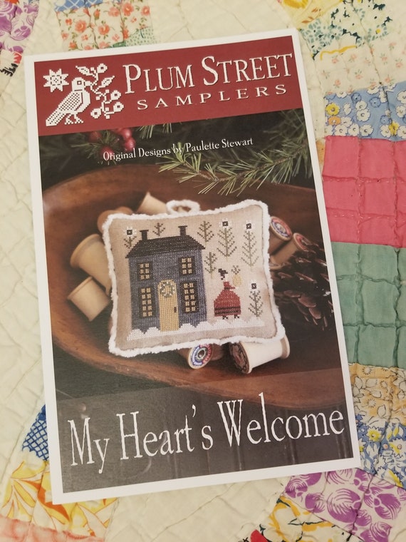 My Heart's Welcome by Plum Street Samplers...cross stitch pattern, Christmas cross stitch, winter cross stitch