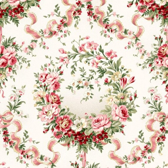 American Beauty, Wreath of Rose Cream MAS10250-E by Robyn Pandolph Saxty...designed for Maywood Studio