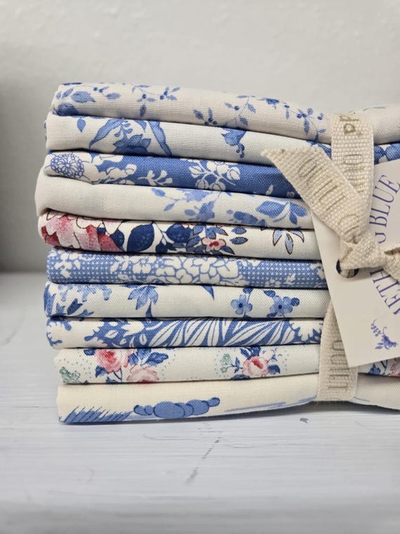 Something Blue...FQ Blue Light bundle....a Tilda collection...Tone Finnanger...10 prints
