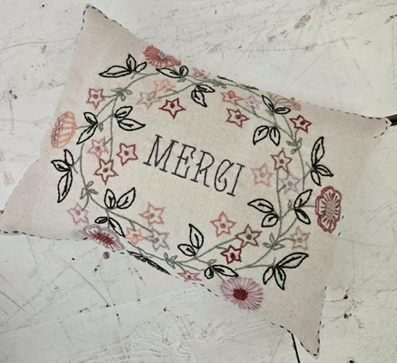 Merci Embroidery Kit...Bonheur du Jour Broiderie...French General...Moda Fabrics