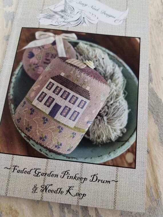Faded Garden Pinkeep Drum & Needle Keep by Stacy Nash Primitives...cross stitch pattern