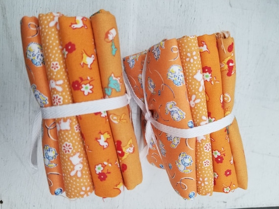 30's Nursery Rhyme bundle...orange...4 fat quarters