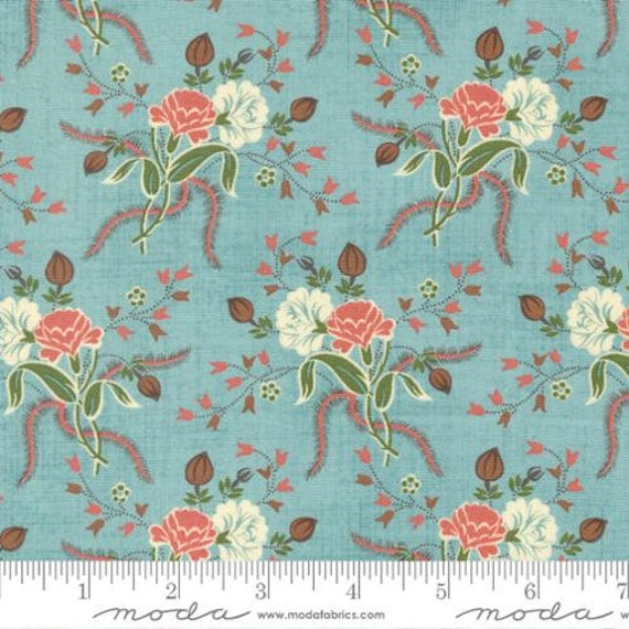 Dinah's Delight 1830-1850 Robins Egg 31670 16 designed by Betsy Chutchian for Moda Fabrics