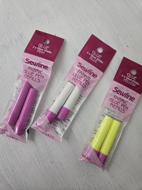 Sewline Fabric Glue Pen Refills...Pink/Blue/Yellow