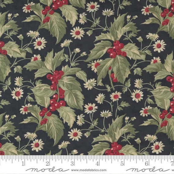 Poinsettia Plaza Ebony 44291 15 by 3 Sisters for Moda Fabrics