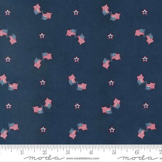 American Gatherings II Navy 49246 14 by Primitive Gatherings for moda fabrics