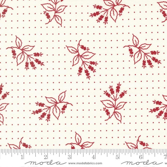 American Gatherings II Dove Heart Red 49240 21 by Primitive Gatherings for moda fabrics