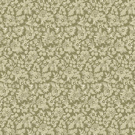 Beloved...1665542B...mood calico...dark sage...April Cornell...Benartex