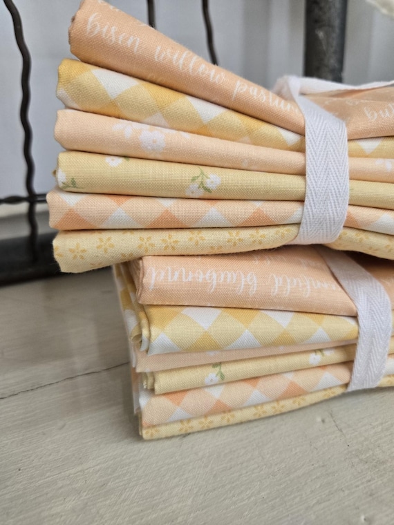Pastel Prairie...Sunshine/Afternoon & Apricot/Peach FQ Bundle...Heather Briggs of My Sew Quilty Life...Moda Fabrics...6 prints