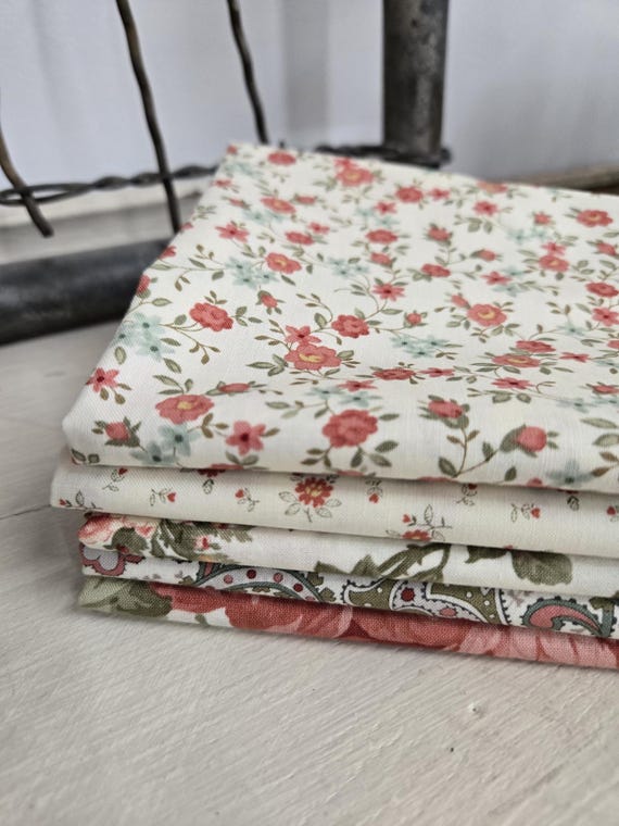 Ambiance...Porcelain Florals...FQ bundle...3 Sisters...Moda Fabrics...5 prints