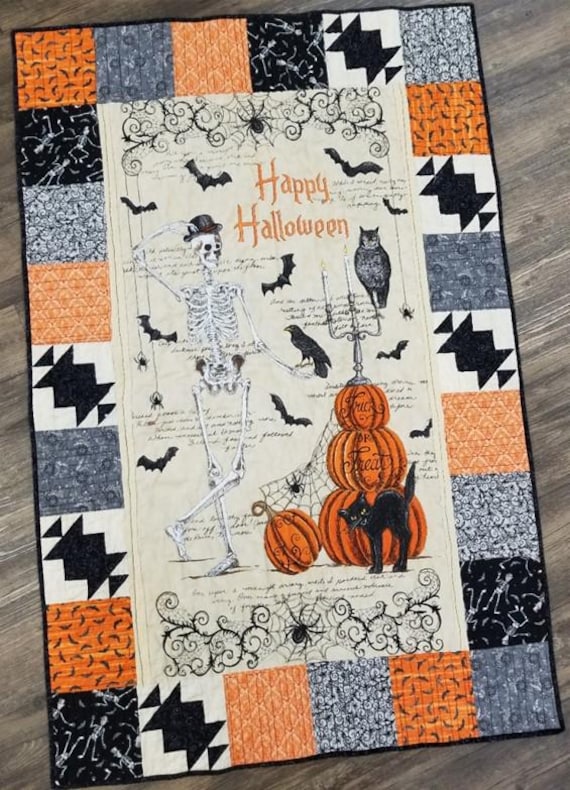Mr. Skully quilt kit...pattern designed by Mickey Zimmer featuring Ghostly Greetings by Deb Strain