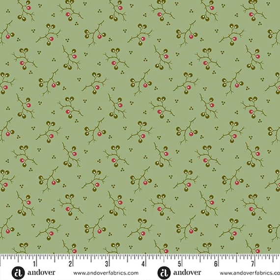 Joy...Fir Jingle Bells A-1043-G...Edyta Sitar of Laundry Basket Quilts...Andover