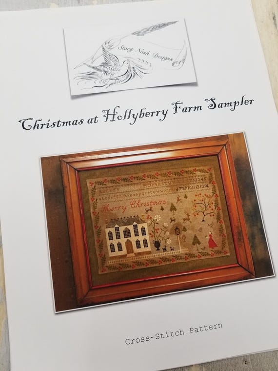 Christmas at Hollyberry Farm...Stacy Nash Primitives...cross stitch pattern, Christmas chart