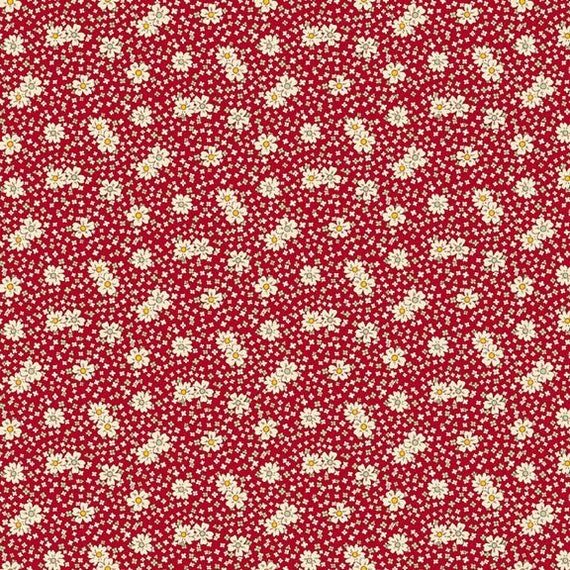 Aunt Grace Calicos R350683-RED Blooms by Judie Rothermel for Marcus Fabrics