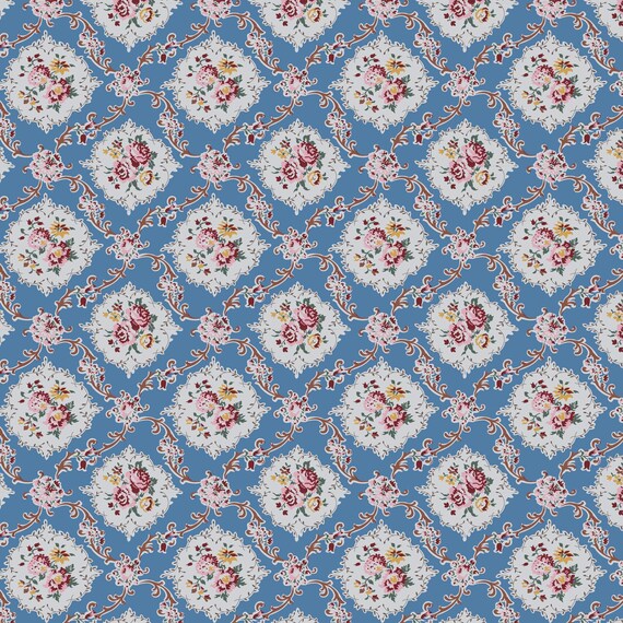 Heritage Garden...DV7504...Garden Walk Blue...Emma Newman of Gathering Thread...Devonstone Collection