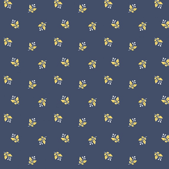 Woof And Warp...Tulips...R311131D-NAVY...Sheryl Johnson...Marcus Fabrics