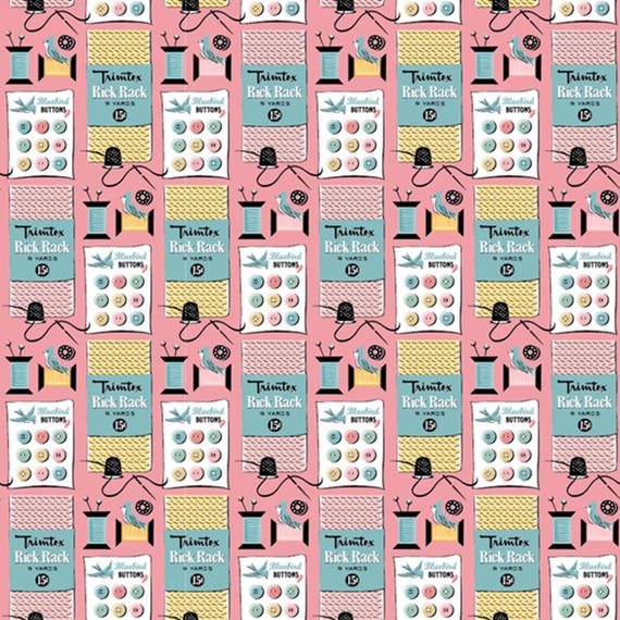 Granny's Sewing Room...Sew Notions pink...GS25923...Sheri McCulley...Poppie Cotton