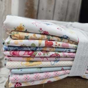 Rosy Cheeks...HALF Yard Bundle...Lori Woods...Poppie Cotton...10 prints