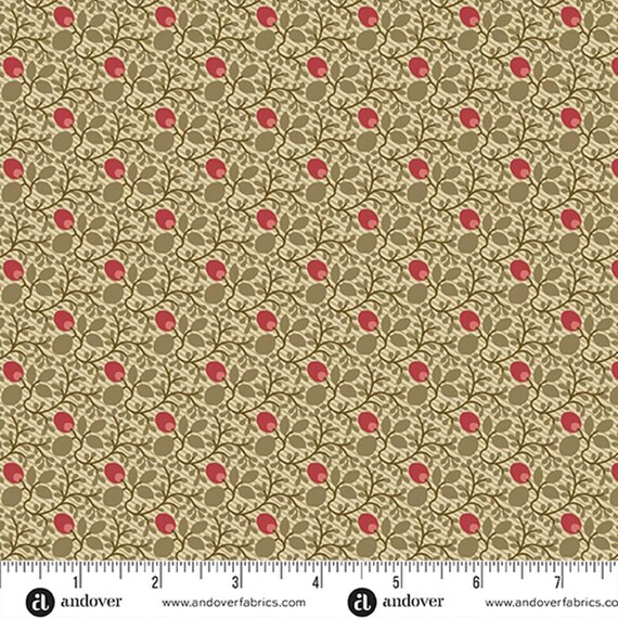 Joy...Evergreen Cranberries A-1044-N...Edyta Sitar of Laundry Basket Quilts...Andover