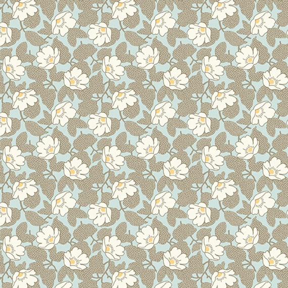Abloom Teal Poppymallow A-864-T designed by Renee Nanneman for Andover