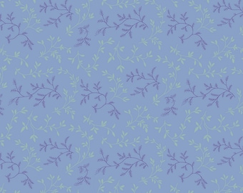 Purple Majesty Blue Tonal Leaves 98695-467 by Kaye England for Wilmington Prints