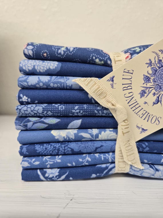 Something Blue...FQ Blue Dark bundle....a Tilda collection...Tone Finnanger...10 prints
