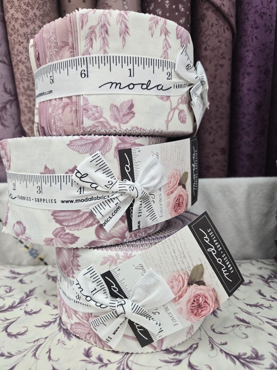 3 Sisters Favorites...Vintage Linens...Lavender Fields...Jelly Roll...Moda Fabrics...40--2 1/2 inch strips
