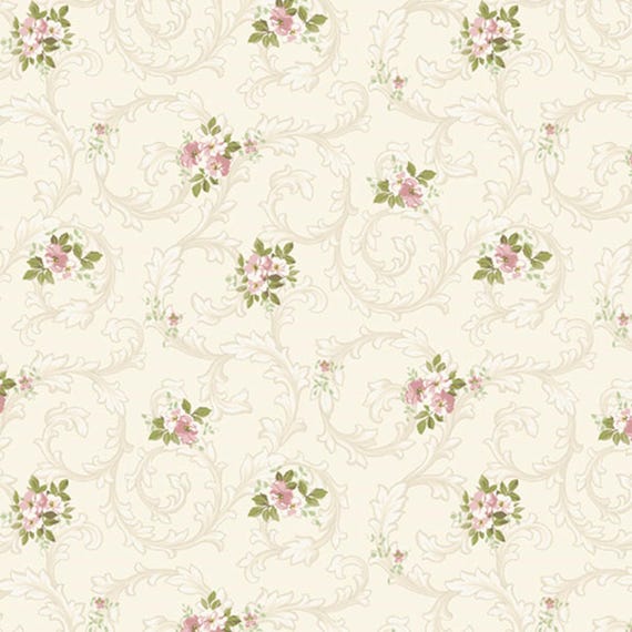 Just Rosy...R651142D-Cream...Smithsonian Collection...Marcus Fabrics