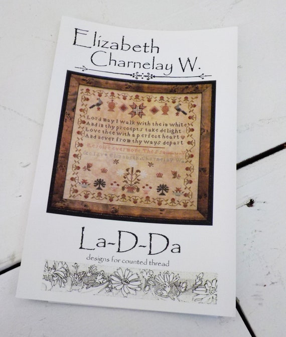 Elizabeth Charnelay W. by La-D-Da...cross stitch pattern, flower cross stitch, sampler cross stitch