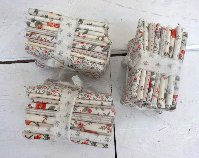 Featured listing image: Daybreak Dawn and Ivory by 3 Sisters for Moda Fabrics...9 cream fat quarters of Daybreak, Quill, & Memoirs
