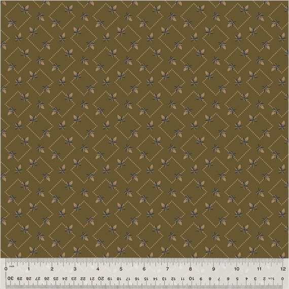 Garden Tale...Diamond Floral Aged Bronze 53824-18-1...Jeanne Horton...Windham Fabrics