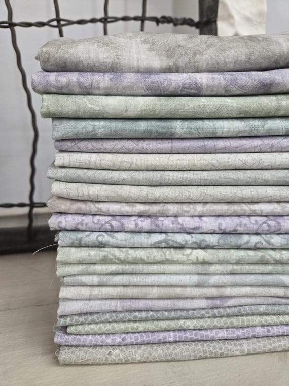 Hushed Hues...HALF Yard bundle...Satin Moon Designs...Blank Quilting...20 prints