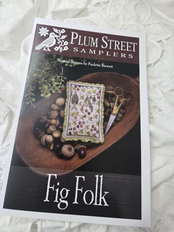 Fig Folk...Plum Street Samplers...cross stitch chart, bat cross stitch