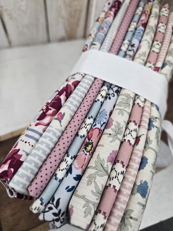 Forget-Me-Not Rose...HALF yard bundle...Emma Newman of Gathering Thread...Devonstone Collection...10 prints