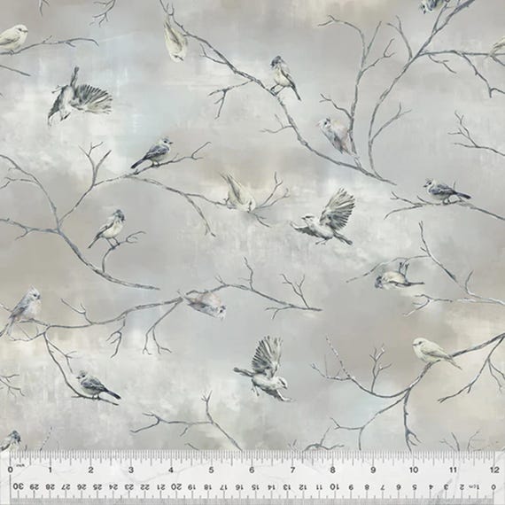 Winter Whisper...54681-4 Cloudy...Snowbirds...Whistler Studios...Windham Fabrics