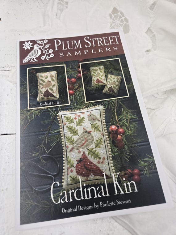 Cardinal Kin (and Cardinal Kin II)...Plum Street Samplers...cross stitch pattern...bird cross stitch...Christmas
