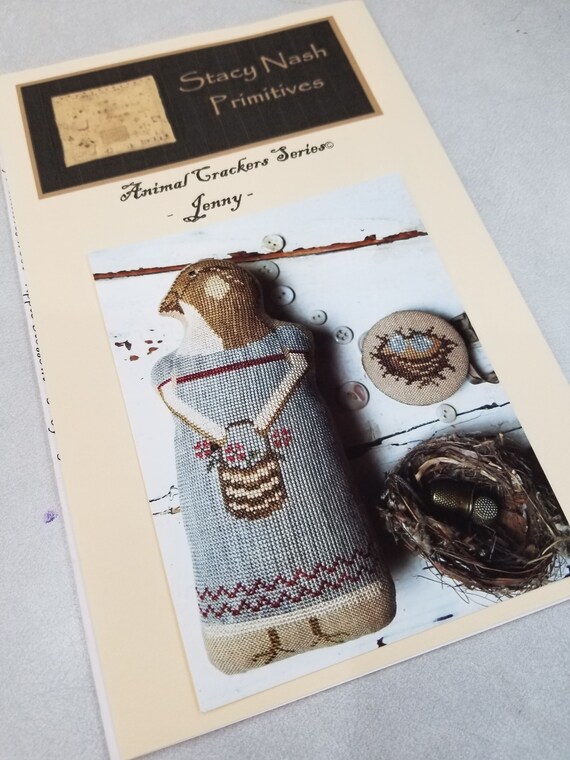 Jenny, Animal Crackers Series by Stacy Nash Primitives...cross stitch chart