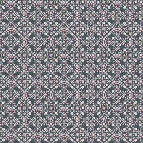 Le Petit Escargot...Blooms and Vines Grey...Lori Woods...Poppie Cotton