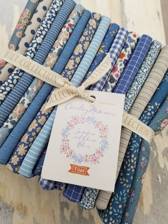 Creating Memories...Summer and Ocean Blues...FQ Bundle...Tilda fabrics...Tone Finnanger