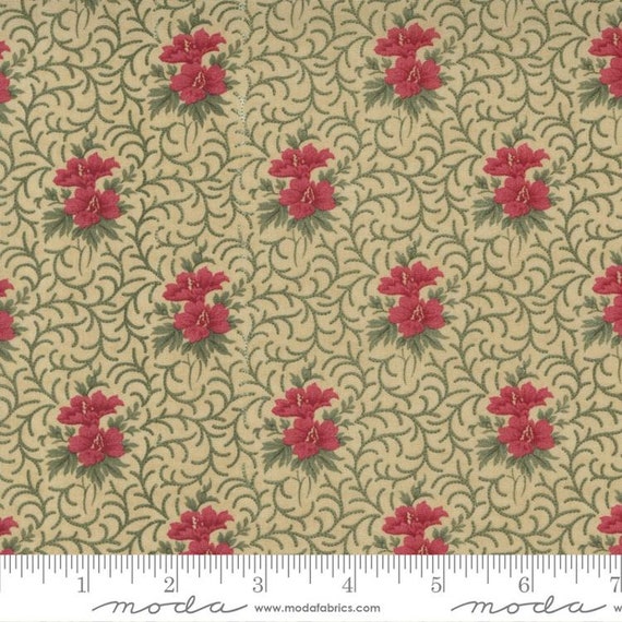 Poinsettia Plaza Parchment 44295 21 by 3 Sisters for Moda Fabrics