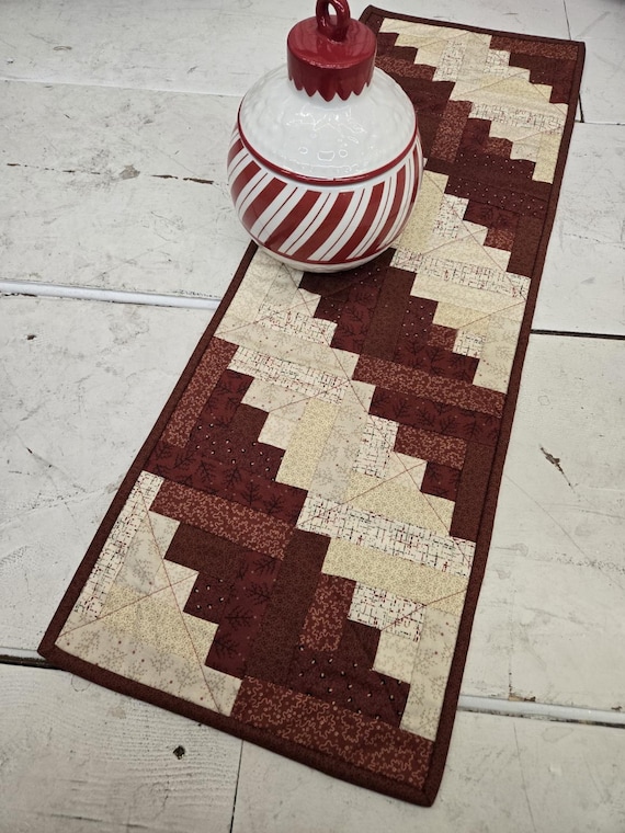 Peppermint Toffee...Christmas Table Runner Kit...by Mickey Zimmer...Pam Buda's Tree Farm Collection...Marcus Fabrics