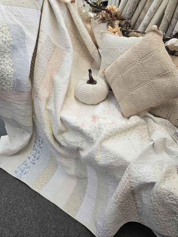 Bliss quilt kit...designed by Mickey Zimmer of Sweetwater Cotton Shoppe...low volume, white, neutral