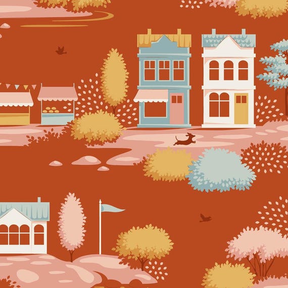 Village Life Blender...Village...Rust...Tilda fabrics...Tone Finnanger