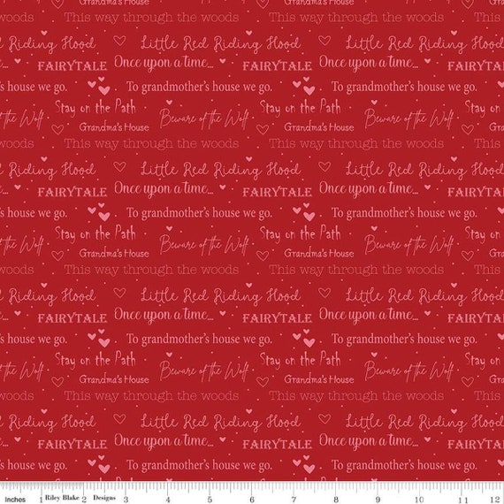 To Grandmother's House Little Red Storybook Berry C14375-BERRY by Jennifer Long for Riley Blake Designs