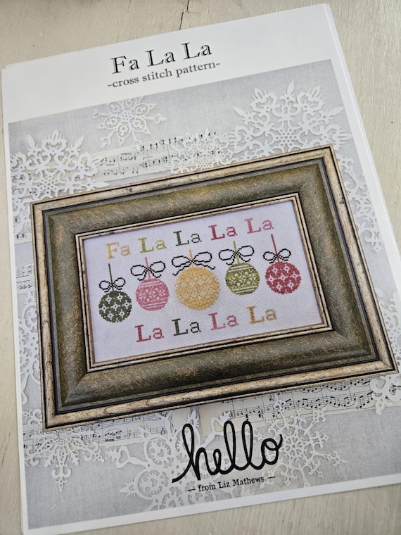 Fa La La...hello from Liz Mathews...cross stitch...Christmas