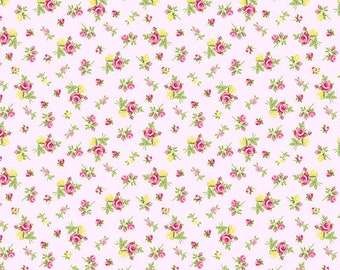 Cottage Charm Tossed Tiny ROSE-CD2256-PINK designed by Timeless Treasures, Pastel Floral