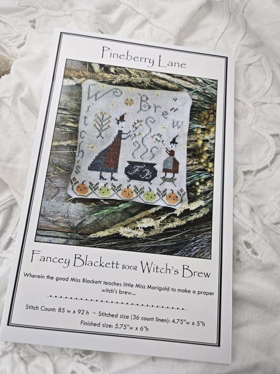 Fancey Blackett...Witch's Brew...Pineberry Lane...cross stitch chart...Halloween