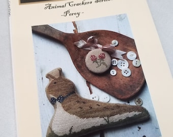Peroy, Animal Crackers Series by Stacy Nash Primitives...cross stitch pattern, mouse